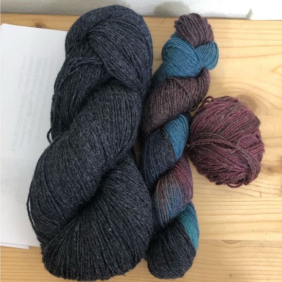 Zombie Yarns Wine Not Shawl Two (yarn and pattern) Knitting Wool Gray Multicolor - Picture 1 of 6